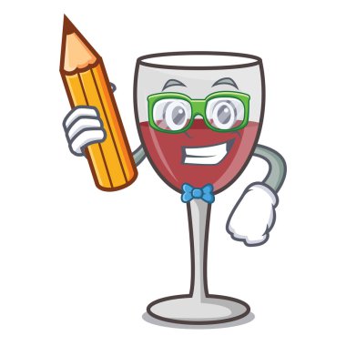 Öğrenci şarap karakter karikatür tarzı