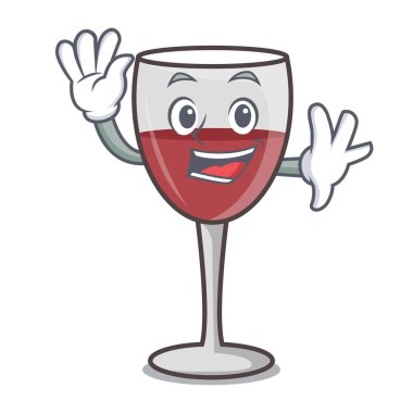 Şarap karakter karikatür tarzı vektör çizim sallayarak