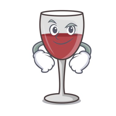 Smirking şarap karakter karikatür tarzı