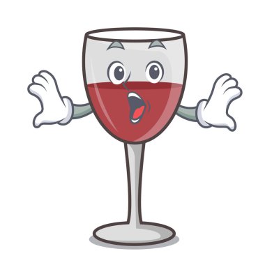Sürpriz şarap maskot karikatür tarzı