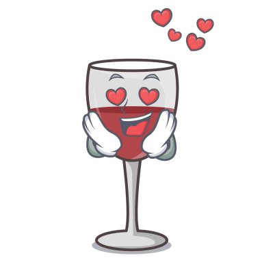 Aşk şarap maskot çizgi film tarzı