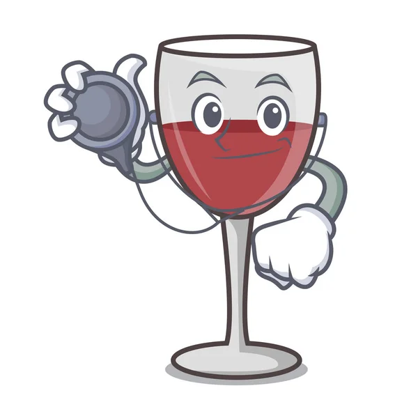 Dottore personaggio del vino stile cartone animato — Vettoriale Stock