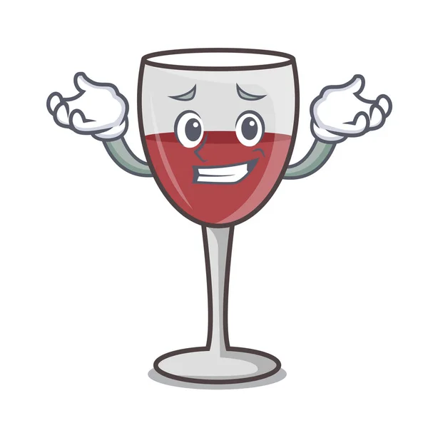 Grinning personaggio del vino stile cartone animato — Vettoriale Stock