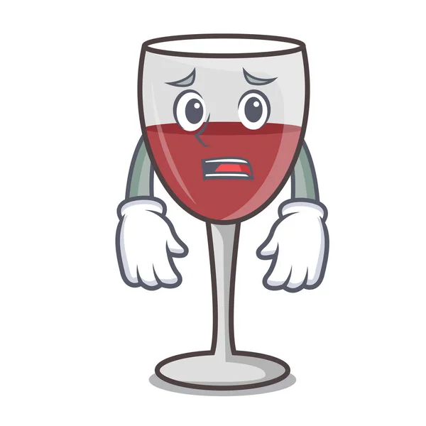 Bohužel víno maskot kreslený styl — Stockový vektor