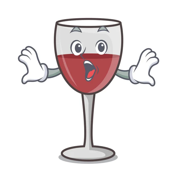 Sürpriz şarap maskot karikatür tarzı — Stok Vektör