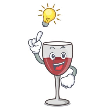 Bir fikir şarap maskot karikatür tarzı var