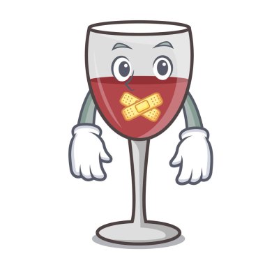 Sessiz şarap maskot karikatür tarzı