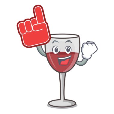 Köpük parmak şarap maskot karikatür tarzı