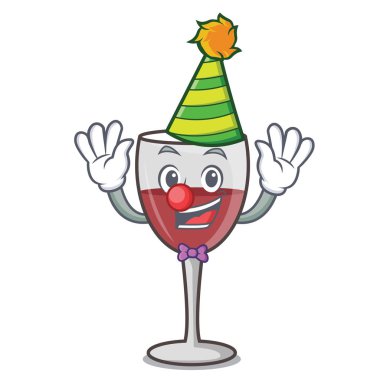 Şarap palyaço maskot karikatür tarzı