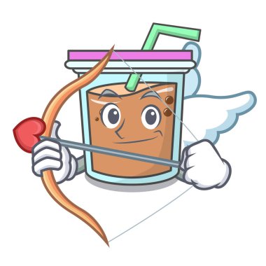 Aşk tanrısı kabarcık çay karakter karikatür