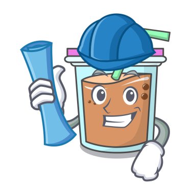 Mimar kabarcık çay karakter karikatür