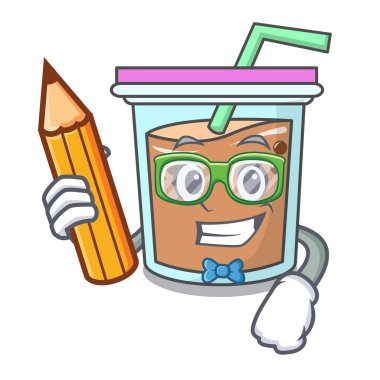 Öğrenci balonu çay karakter karikatür