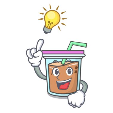 Bir fikir kabarcık çay maskot çizgi film var