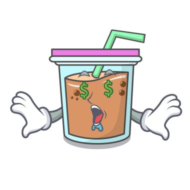 Para göz kabarcık çay maskot çizgi film