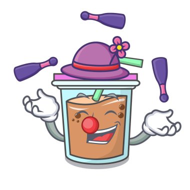 Kabarcık çay maskot karikatür hokkabazlık