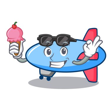 Dondurma zeppelin karakter karikatür tarzı ile