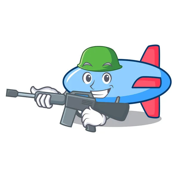 Exército zeppelin personagem estilo cartoon — Vetor de Stock