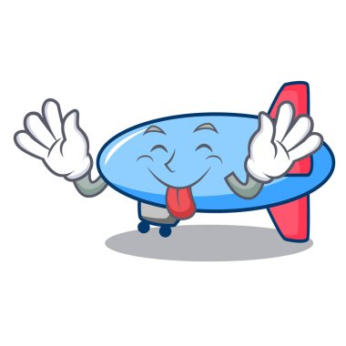 Zeppelin maskot karikatür tarzı dil