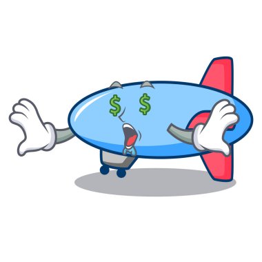 Para göz zeppelin maskot karikatür tarzı