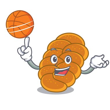 Basketbol challah karakter karikatür tarzı ile