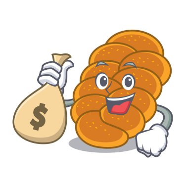 Para çantası challah karakter karikatür tarzı ile