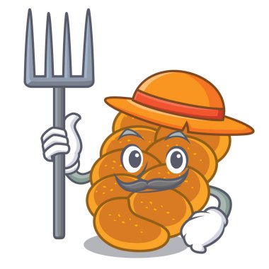 Çiftçi challah karakter karikatür tarzı