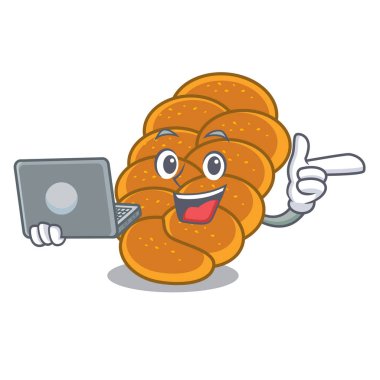 Dizüstü challah karakter karikatür tarzı ile