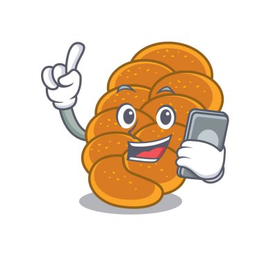 Telefon challah karakter karikatür tarzı ile