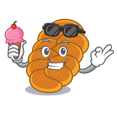 Dondurma challah karakter karikatür tarzı ile