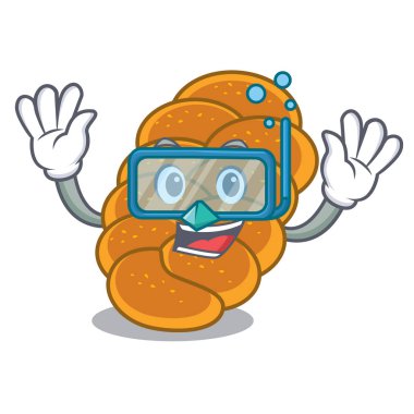 Dalış challah karakter karikatür tarzı