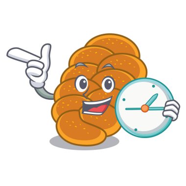 Saat challah karakter karikatür tarzı ile