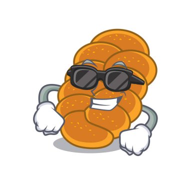 Süper cool challah karakter karikatür tarzı