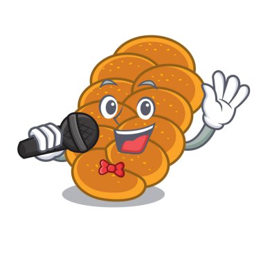 Şarkı challah maskot karikatür tarzı