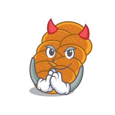 Şeytan challah maskot karikatür tarzı