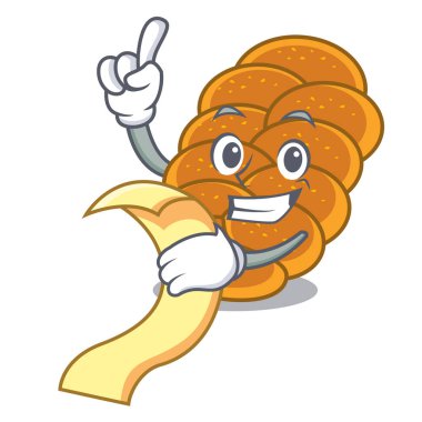 Menü challah maskot karikatür tarzı ile