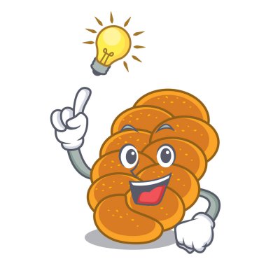 Bir fikir challah maskot karikatür tarzı var