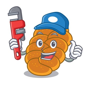 Tesisatçı challah maskot karikatür tarzı