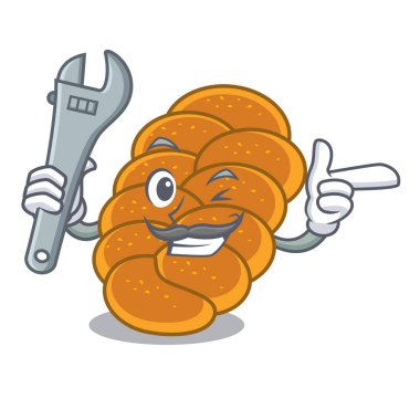 Mekanik challah maskot karikatür tarzı