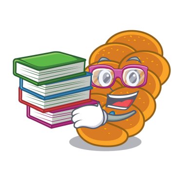 Öğrenci kitap challah maskot karikatür tarzı ile