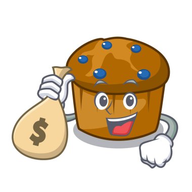 Para çantası mufin yaban mersini karakter karikatür ile