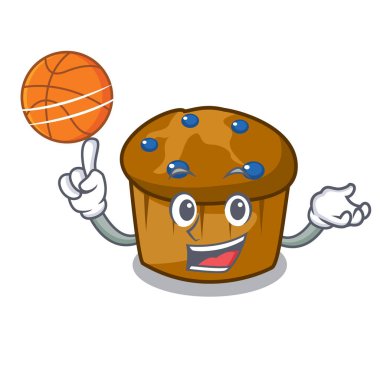 Basketbol mufin yaban mersini karakter karikatür ile