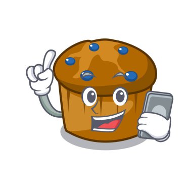 Telefon mufin yaban mersini karakter karikatür ile