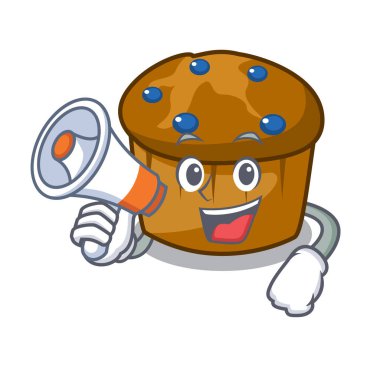 Megafon mufin yaban mersini karakter karikatür ile