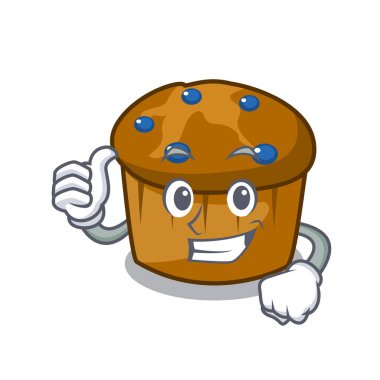 Başparmak yukarıya mufin yaban mersini karakter karikatür