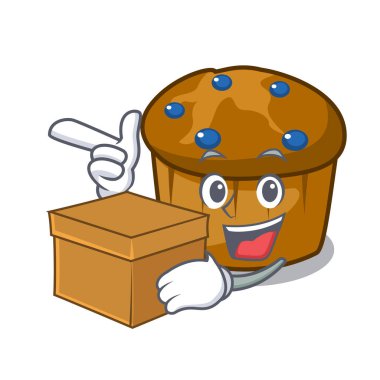 Kutusu mufin yaban mersini karakter karikatür ile