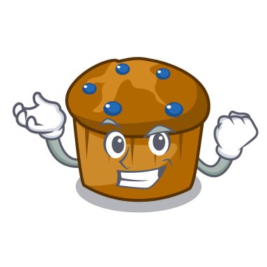 Başarılı mufin yaban mersini karakter karikatür