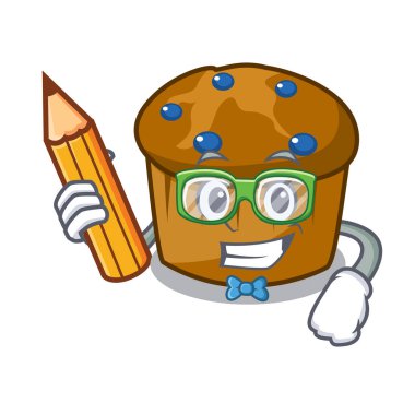 Öğrenci mufin yaban mersini karakter karikatür