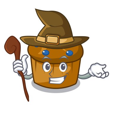 Cadı mufin yaban mersini maskot çizgi film