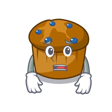 Korkarım mufin yaban mersini maskot çizgi film