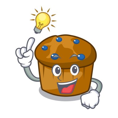 Bir fikir mufin yaban mersini maskot çizgi film var